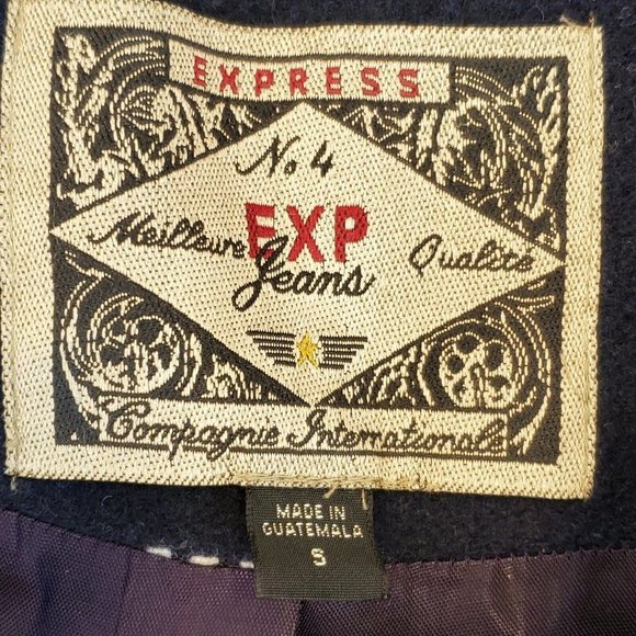 90s Boyfriend Blazer Navy Blue Striped  Wool Blend‎ Preppy Sz Small - Picture 8 of 11